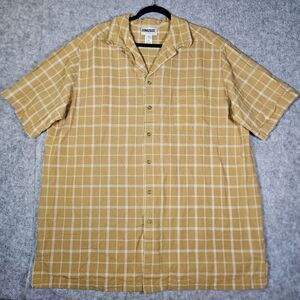 KingSize Mens Sand Ramie Button Up Short Sleeve Shirt Eco Summer Size 2XL